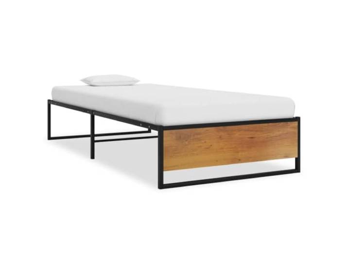 RJPLMFV Bettgestell, Schwarz, Metall, 100 x 200 cm, ohne Matratze Lattenrost inklusive, stabile Konstruktion, elegantes Design für Schlafzimmer