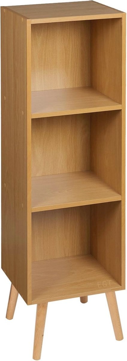 Houten Opberg Boekenkast 3 Laags in Scandinavische Stijl