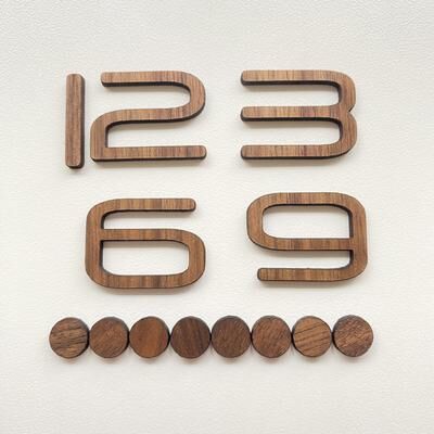 Universal Stock Custom Wooden Clock Numbers Kit With Self Adhesive Arabic & Roman DIY Wall Clock Numerals a