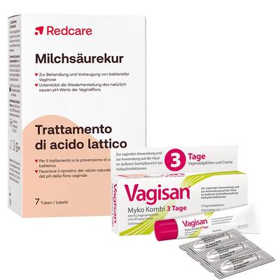 Vagisan Myko Kombi 3 Tage: Vaginalzäpfchen und Creme zur Behandlung von Scheidenpilz + Red 1 St Set