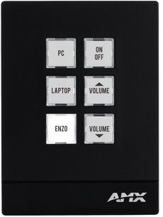 AMX Massio MCP-106 - Landscape - button panel - 6 buttons - cable - black
