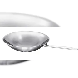 GastroSUS 3-Schicht-Stielwok Trigon mit Rundboden für Kochmulde Edelstahl, 36 cm