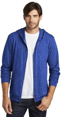District DT565 Medal Full-Zip Hoodie in Deep Royal Blue size 4XL   Cotton/Polyester Blend