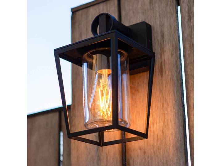 LUTEC Aussenwandleuchte WEST, dimmbar, schwarz, Aluminium, Modern, Wandleuchte außen