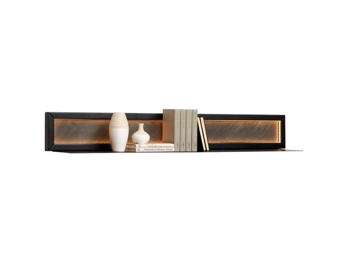 Linea Natura Wandboard, Schwarz, Metall, 145x19.3x25 cm, Küchen, Küchenmöbel, Küchenregale
