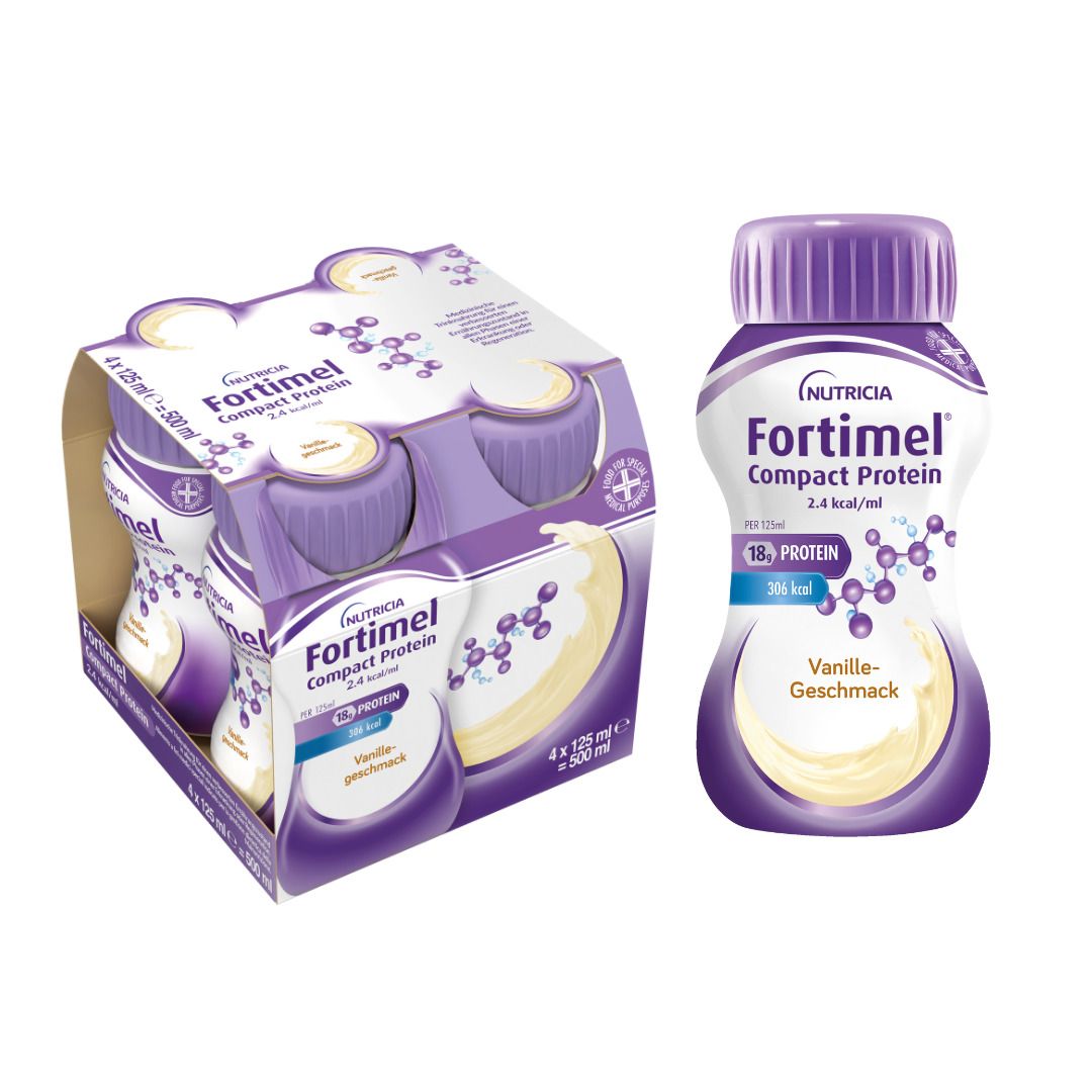 Fortimel Compact Protein 2.4 kcal Vanille 4x125 ml Flüssigkeit