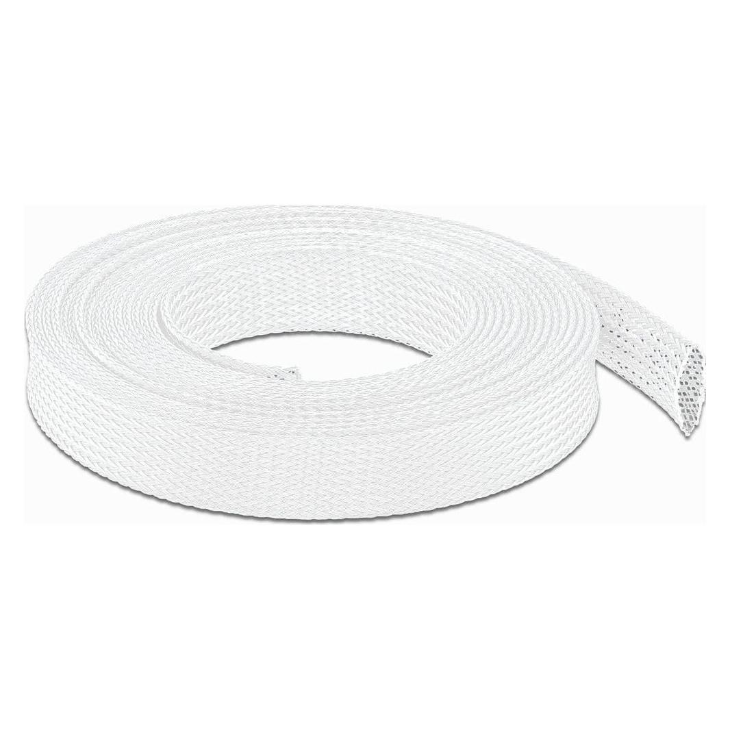 Delock Geflechtschlauch dehnbar 10 m x 19 mm weiss (Kabelschlauch, 1000 cm) (20805)