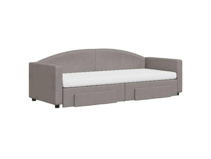 KTHLBRH Ausziehbares Doppelbett Taupe 80 x 200 cm 2 Schubladen mit Rollen, 2 Schaumstoffmatratzen, Gestell aus Holz und Metall