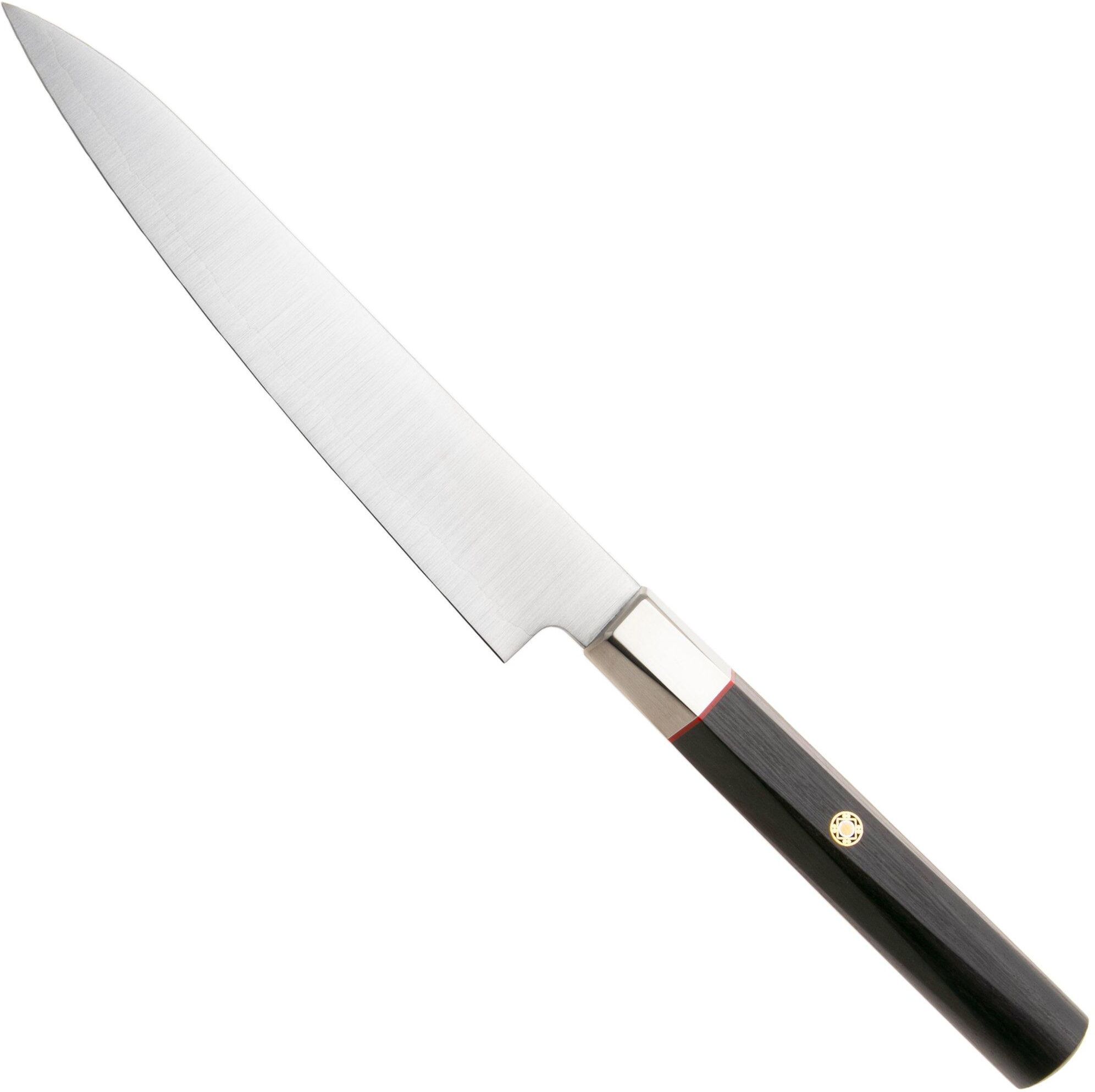 Nóż uniwersalny petty Mcusta Zanmai Petty KH-4002S Ginsan Silver 3, Ebony Pakka Handle, Knivesandtools Exclusive, 16 cm