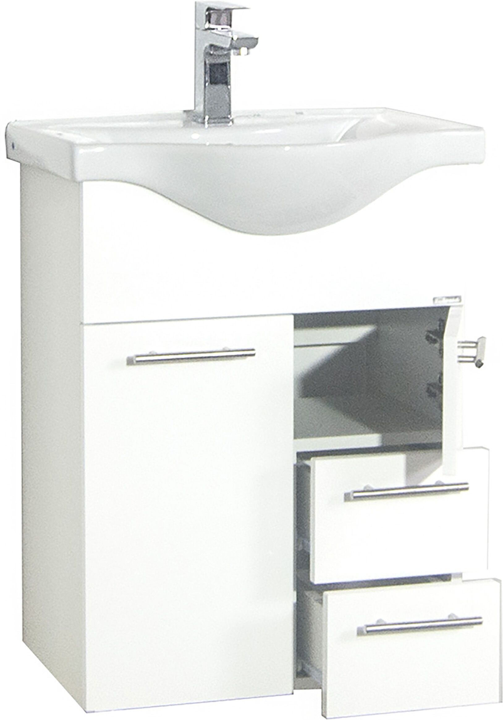 Waschtisch VCM "2-tlg. Waschplatz Waschtisch Schubladen Lisalo L", weiß, B:55cm T:45cm, Waschtische, Waschtisch