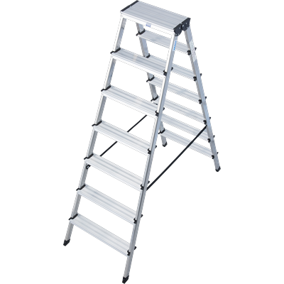 Doppelleiter KRAUSE "MONTO Dopplo", silber (silberfarben), H:160cm, Aluminium, Leitern