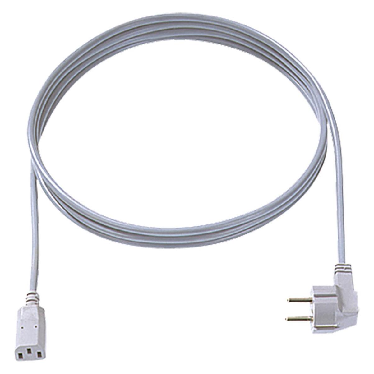 Bachmann Kaltgerätekabel, Schutzkontaktstecker C13 Buchse, 2,0 m, grau qualitativ hochwertiges Kaltgeräteans (2 m) (356.909)