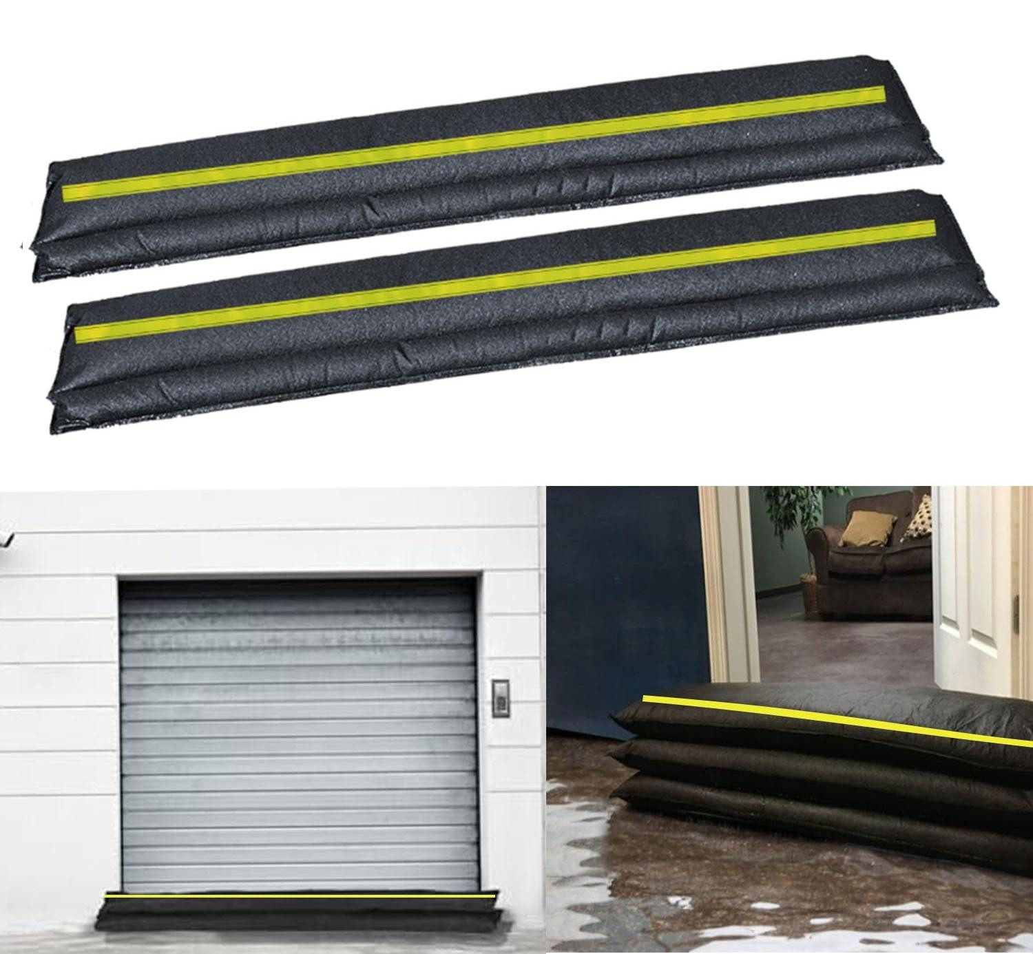 Merkloze watergeactiveerde zandzakken met reflecterende strip