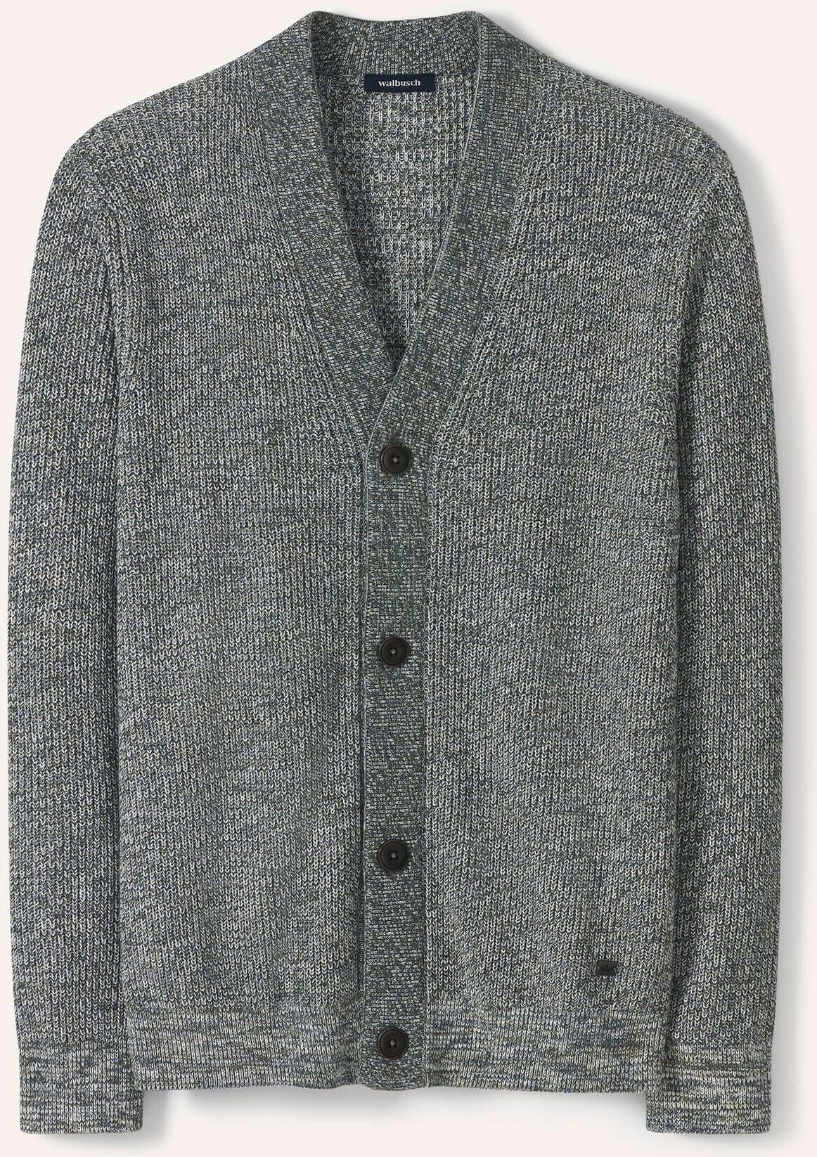 Walbusch Mouline Cardigan, normale Größen, Farbe Grün, 58/60,   Herren