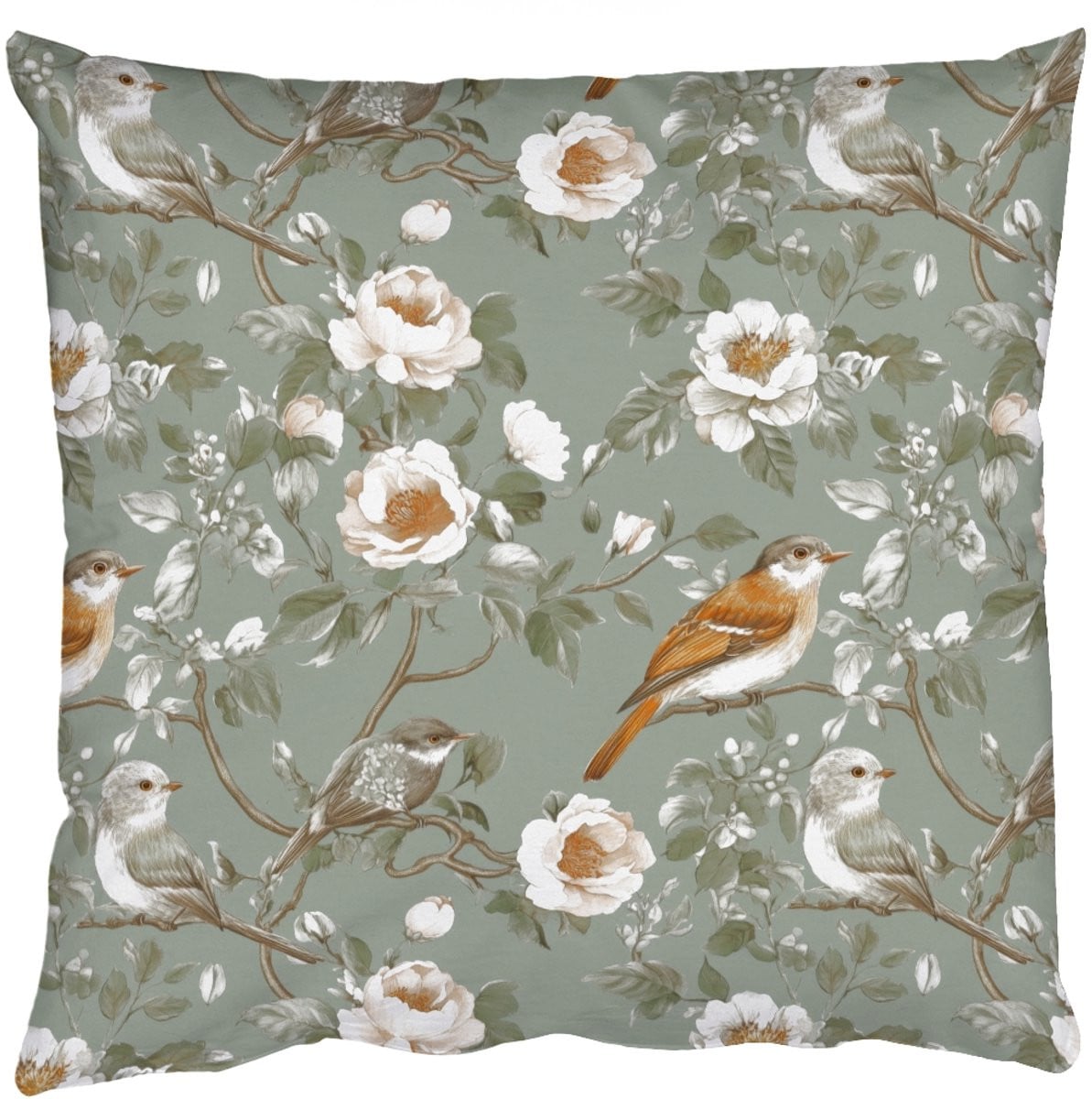 PillowMonkey Sierkussen met Vogels - Roze - 60 x 60 cm