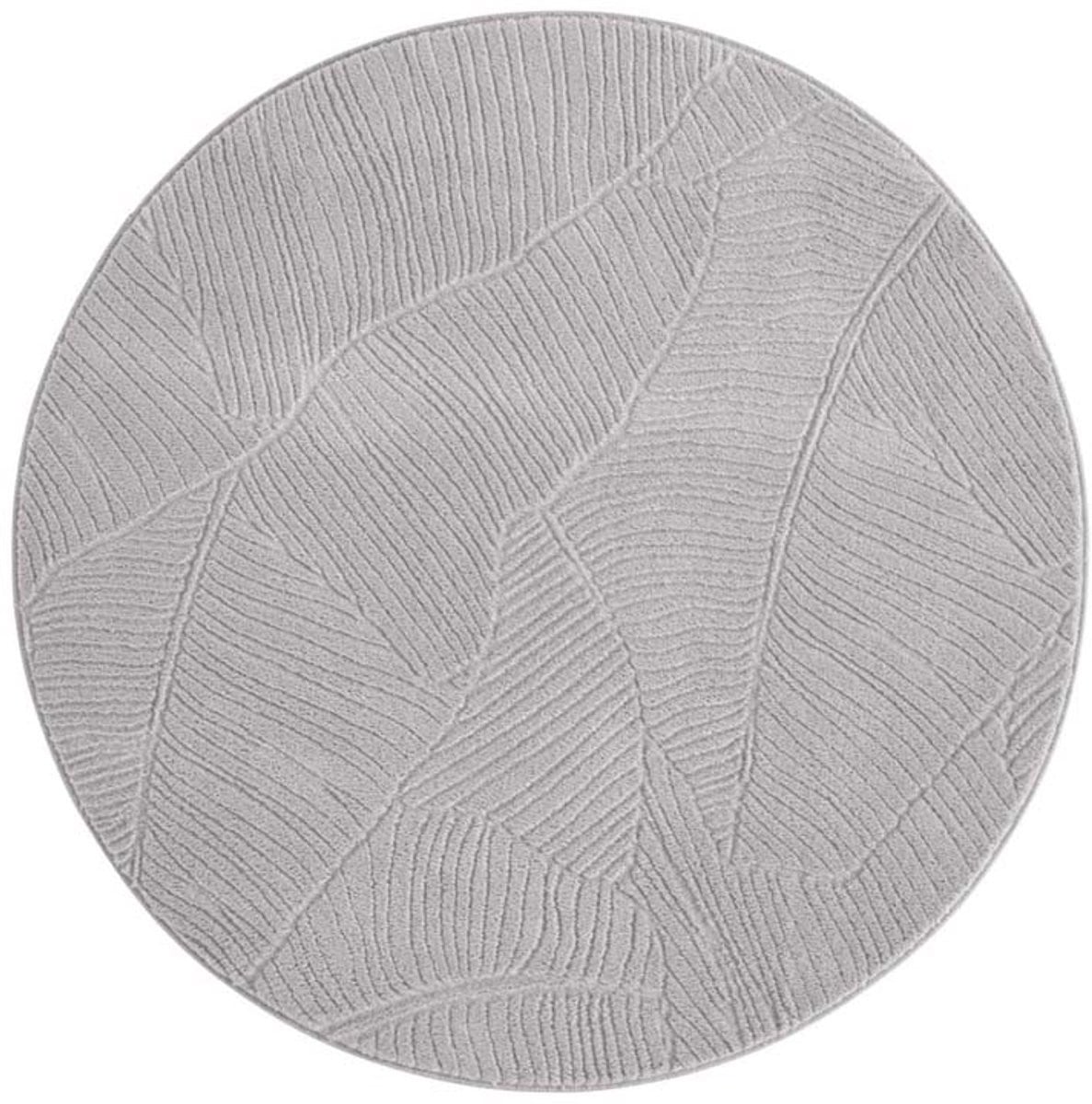 TrueWeave Rond zacht vloerkleed Fuzz Leaf grijs