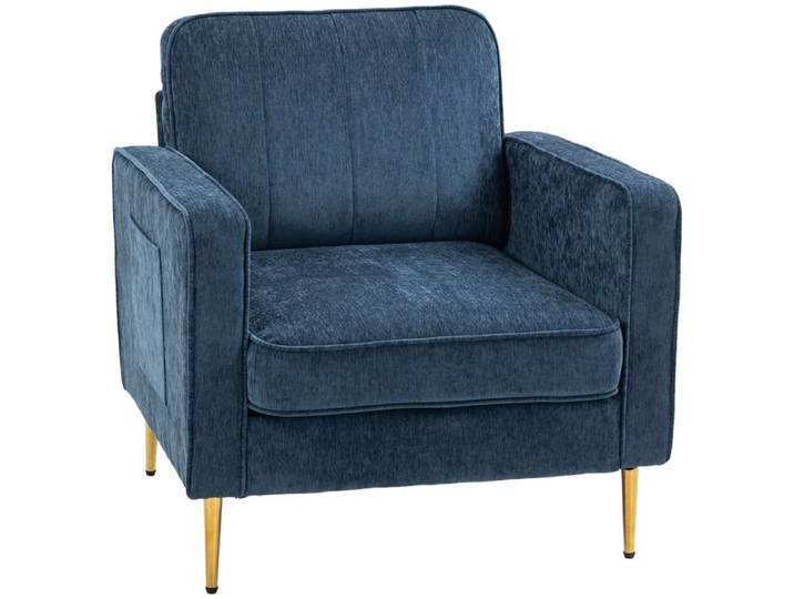 HOMCOM - Fauteuil - Polyester - 81x84x87cm - Bleu