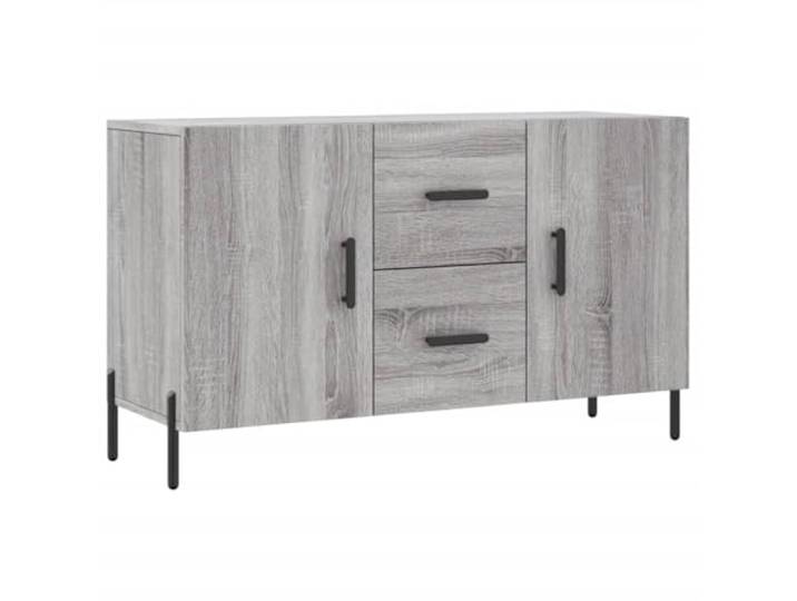 Coespram Sideboard Grau Sonoma 100x36x60 cm Kommode mit Metallbeinen Vielseitige Aufbewahrung für Wohnzimmer und Flur: geschlossene Fächer schützen vor Staub, robuste Ablage für Dekoration.