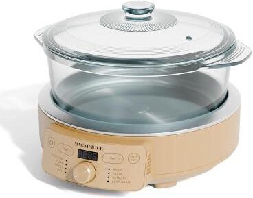 Magnifique 5qt 8-in-1 Round Multi-Cooker with Non-Toxic Glasspot