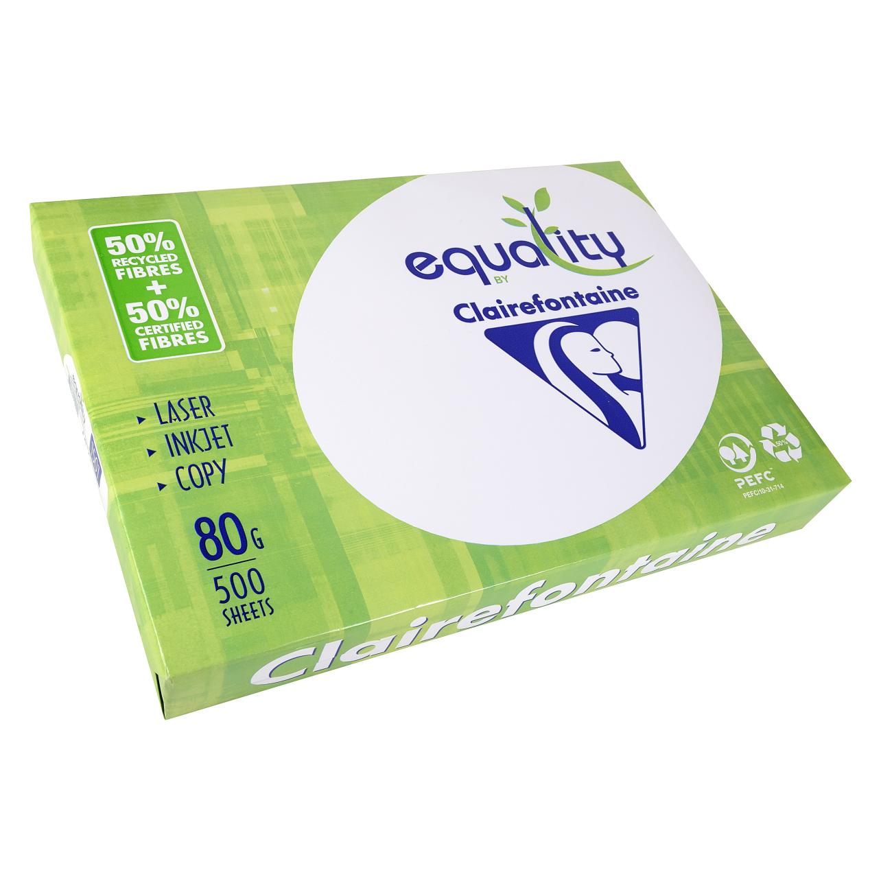 CLAIREFONTAINE Equality Universalpapier Recycling, weiss (A3, 500 Blätter, 80 g/m²) (1501C)
