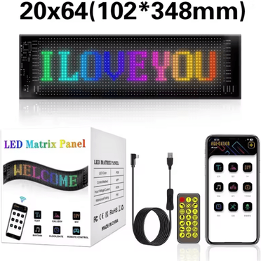Inspire Essentials LED Matrix Car Windshield Display With App Control Flexible LED Car Display Panel c