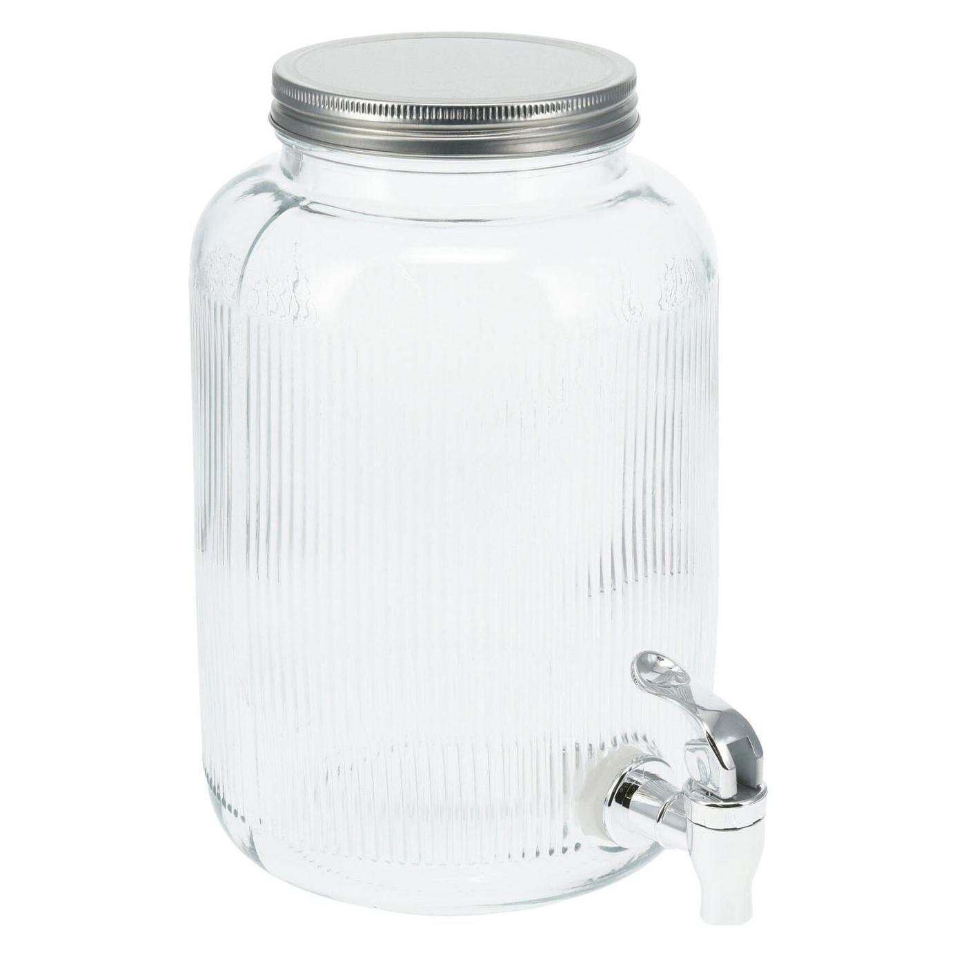 Lumarko Getränkespender aus Glas mit Deckel, 4l, zylinderförmig (58581990)