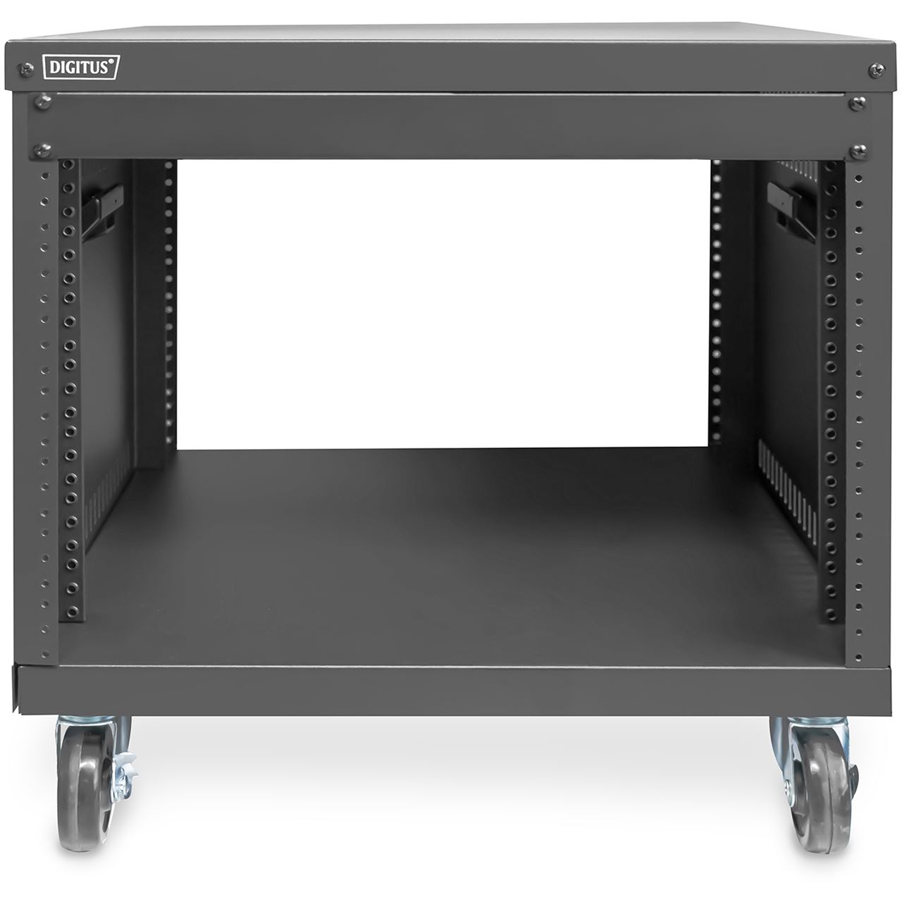 DIGITUS 8U AVS rack 420 x 507 x 460mm threaded mounting holes castors bl
