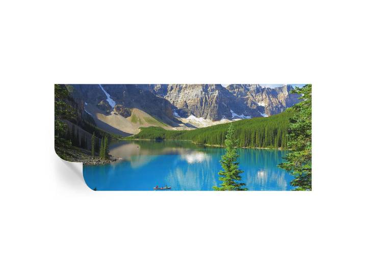 Wallfluent Fototapete 250x104 cm - Bergsee, Blau, 250x104 cm, Tapeten & Wandverkleidungen, Fototapeten