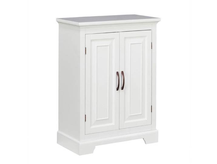 St. - Teamson Home - James armoire salle de bain sur pied 2 portes étagères réglables poignées bronze fermeture magnétique