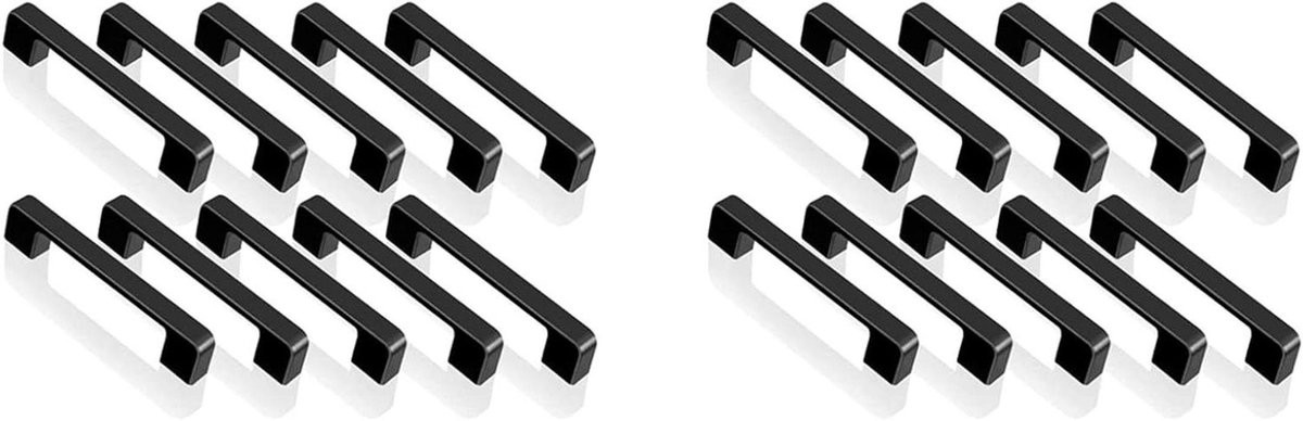 Zwarte Kastgrepen - Mat Aluminium Keukengrepen - Gatafstand: 96 mm