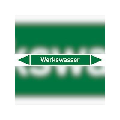Rohrleitungskennzeichen Werkswasser - 100x15 mm Folie selbstklebend