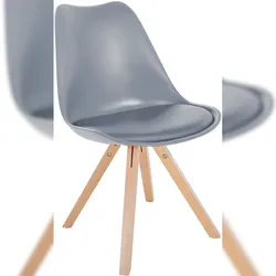 CLP Stuhl Sofia Kunststoff grau/natura (eckig)