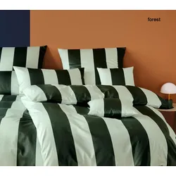 Elegante Mako-Satin Bettwäsche Duo - 135x200 cm + 40x80 cm	forest