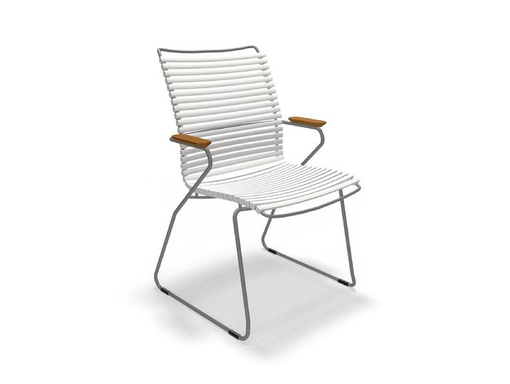 HOUE - CLICK Outdoor Dining Armlehnstuhl mit hoher Lehne, muted white