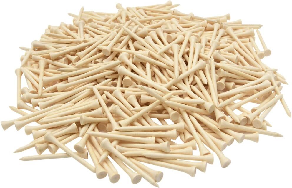 vidaXL Tee de golf 1000 pcs 83 mm bambou
