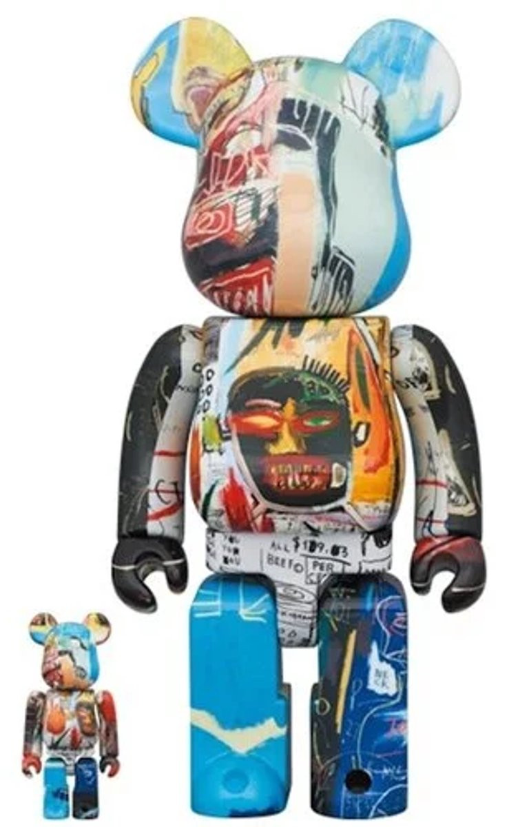 Medicom Toy Bearbrick Set Jean-Michel Basquiat 400% & 100% (BWWT 3)