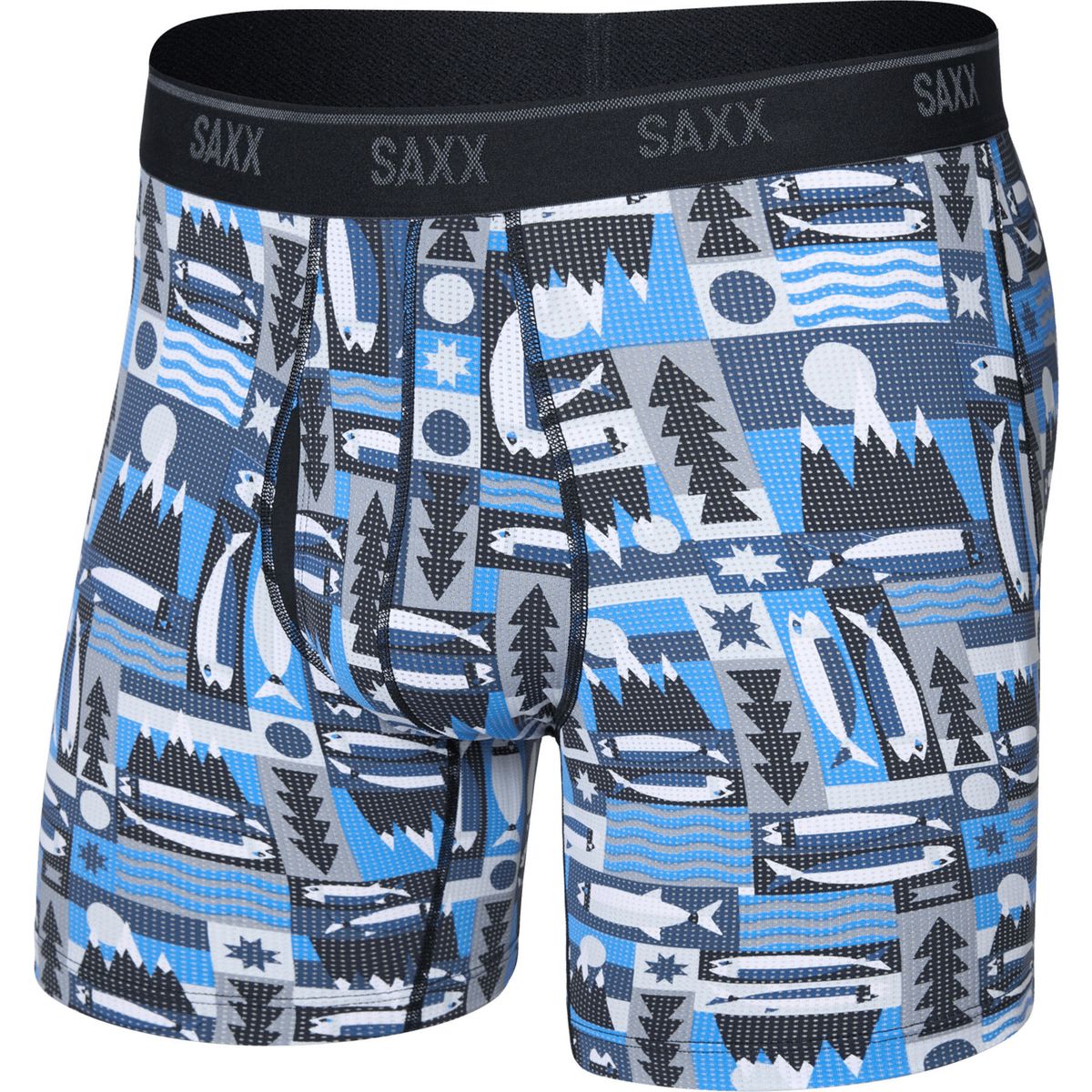 Saxx Quest Quick-dry Mesh Boxer Brief FLY winter angler-blue (WAB) XXL SXBB65F-WAB-XXL