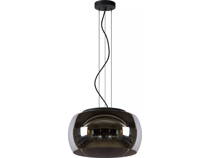 Lampe suspendue à abat-jour en verre fumé noir OLIVIA 3xE27 40W Lucide