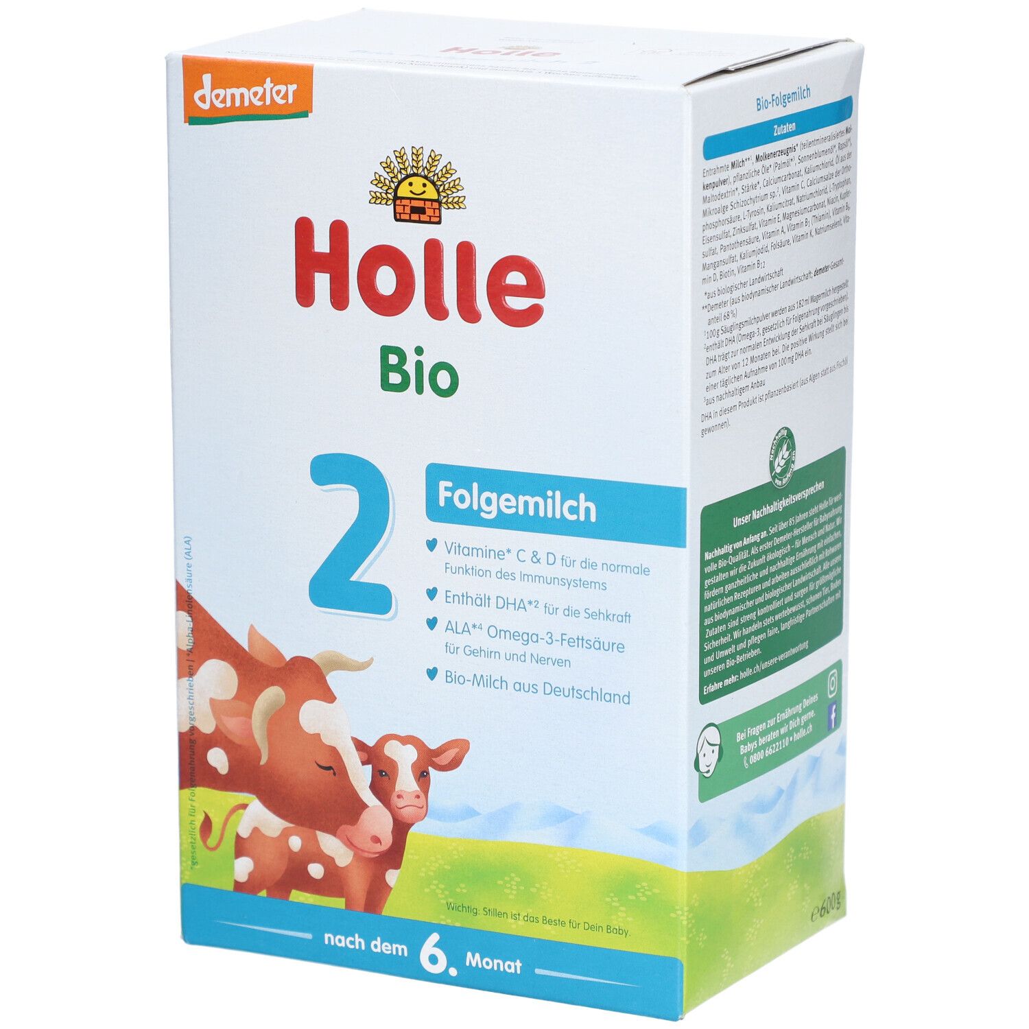 Holle Bio Säuglings Folgemilch 2 600 g Pulver