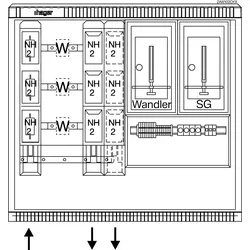 Hager ZAW102CK9 Wandler- und Messschrank, universN, bis 250 A, TN-C Netz, Avacon AG