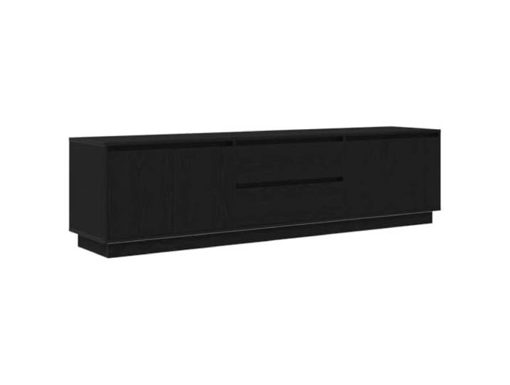 Helloshop26 Eleganter TV-Schrank mit LED-Beleuchtung, 193,5 x 41 x 50 cm, großer Stauraum, moderner Stil, aus Holz, schwarz, 02_0055839