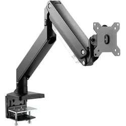 Digitus Universal Single Monitorhalter mit Gasdruckfeder und Klemmbefestigung (Tisch, 35", 15 kg), Monitor Halterung, Schwarz