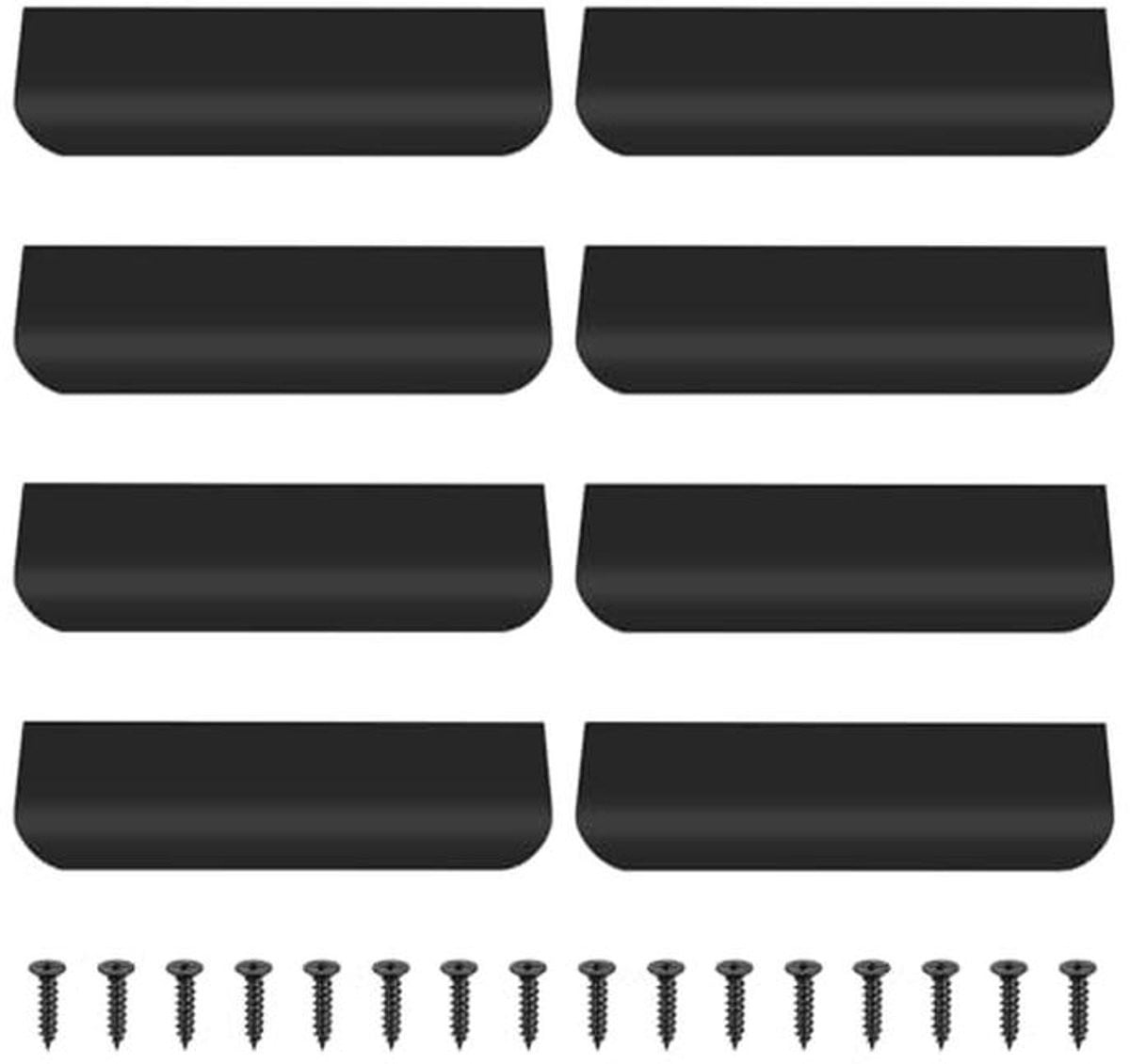 Set van 8 zwarte meubelgrepen van 80 mm voor keuken en meubels