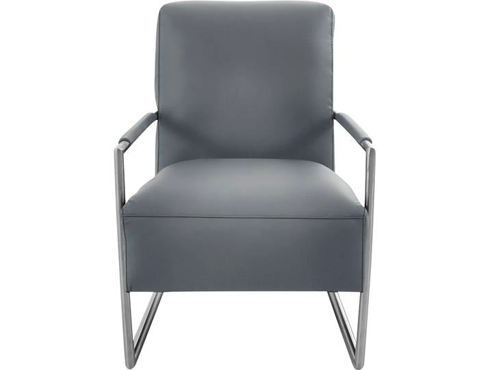 Cocktailsessel K+W KOMFORT & WOHNEN, blau (aqua), B:62cm H:77cm T:83cm, Sessel, Cocktailsessel, mit bezogenen Armlehnen, Gestell in Metall Edelstahloptik
