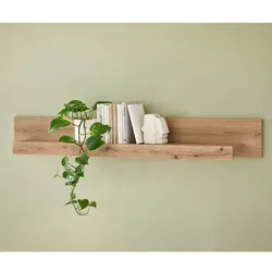 Wandboard Wohnzimmer Regal in Eichefarben in modernem Design