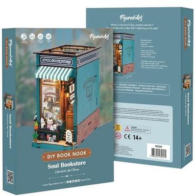 FiguredArt M2314 - DIY Book Nook, Soul Bookstore, Bücherei der Seele, Puzzle, 62 Teile, Miniatur-Diorama