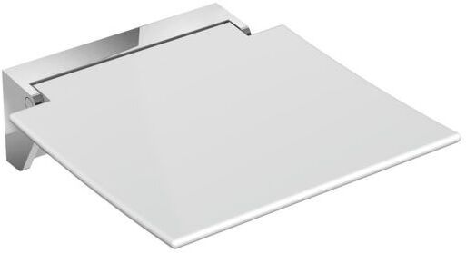 Hewi 350 Klappsitz 950.51.2059098 Wandkonsole Edelstahl verchromt, Sitzfläche signalweiß, 350x373x107mm