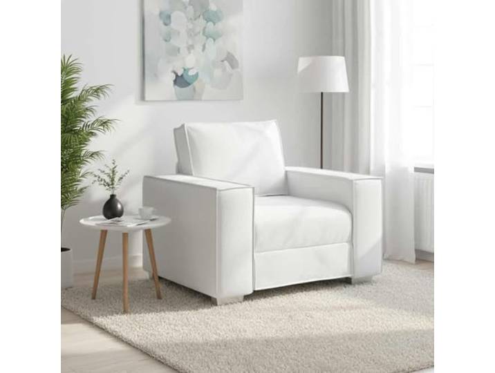pokgdf Kunstleder Sofa-Sessel Weiß 100 cm Metallrahmen, Modernes Design, Pflegeleicht, Für Wohnzimmer