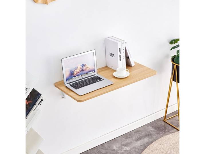 Bureau Pliant Multifonctionnel Rabattable avec Supports Métalliques - ELVMI - pour Petits Espaces 80×40×16 5 cm