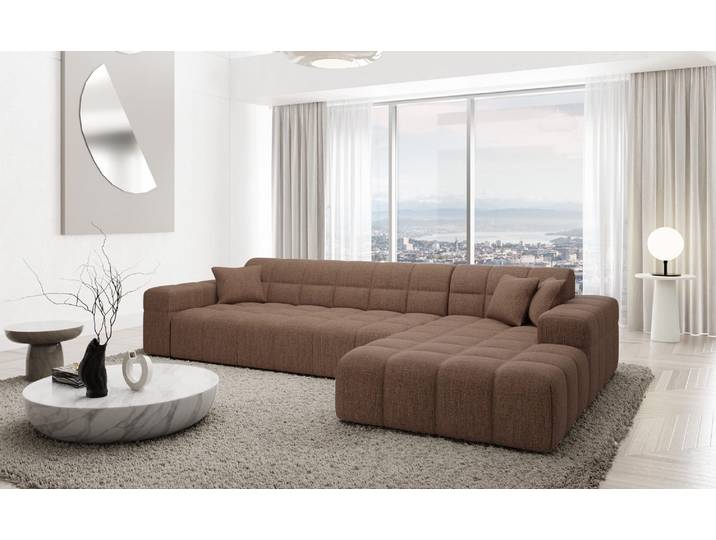 Couch Ibiza L-Form in Stoff Kurz